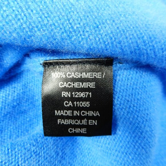 360 CASHMERE Joana Turtleneck Sweater DRESS XS Blue 100% Cashmere Knit NEW - Picture 8 of 8